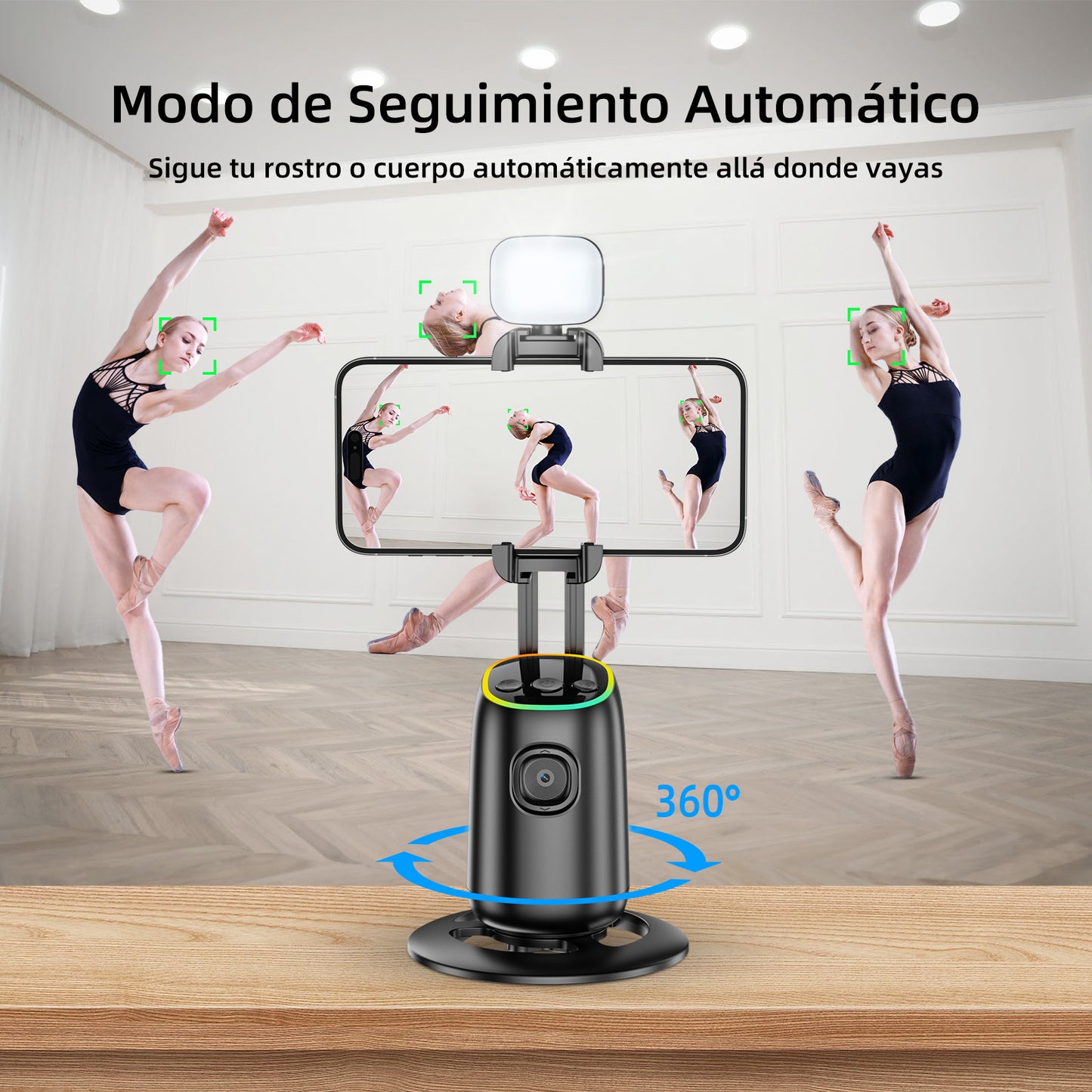 KOSCHEAL Estabilizador para Celular con Seguimiento Facial, Control de Gestos y Rotación 360° sin Necesidad de App, Ideal para Vlogging y TikTok