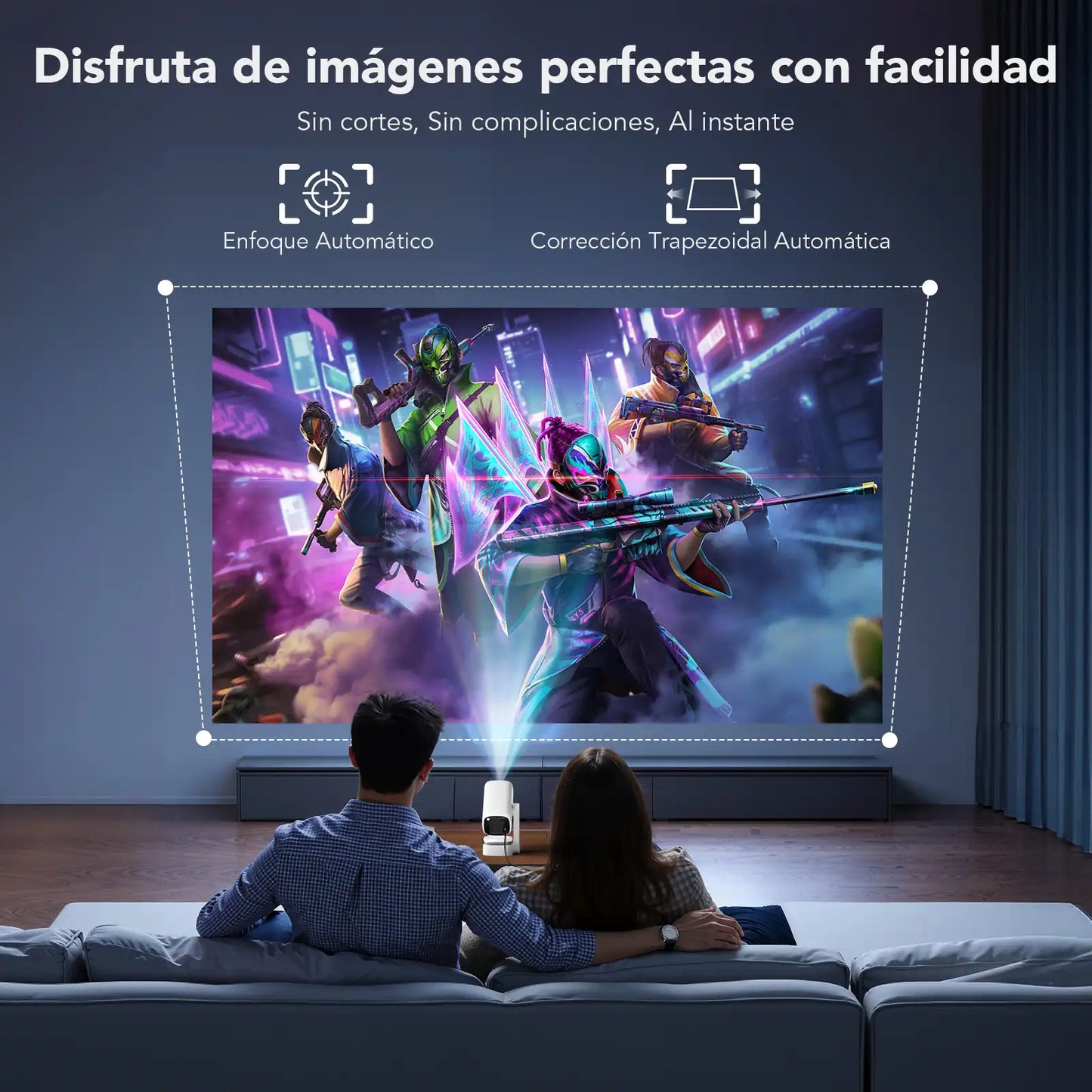Smart Mini Projector with Auto Keystone, 300 ANSI & Integrated App