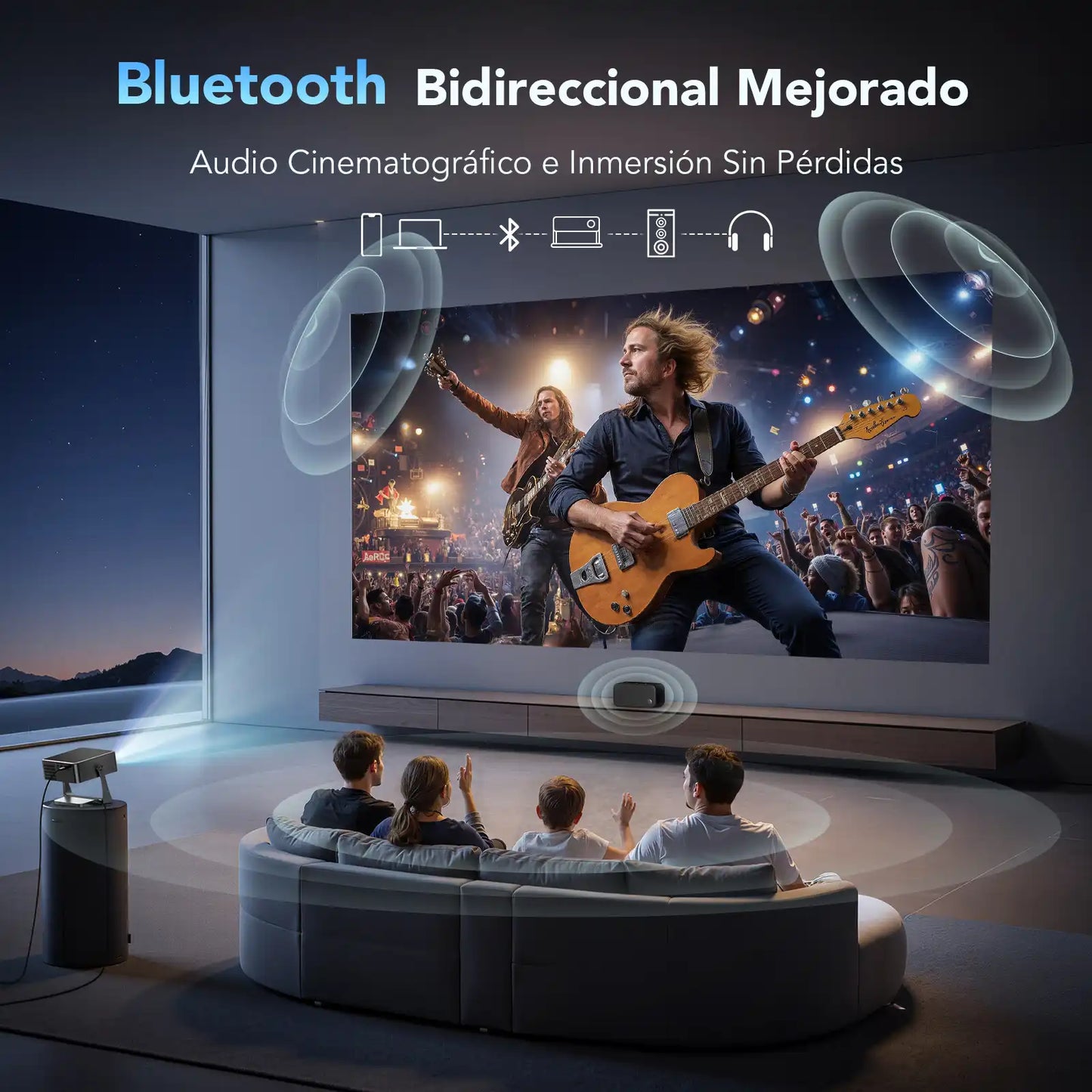 Smart Projector: 1080P Native, Auto Focus, 500 ANSI & Obstacle Avoidance