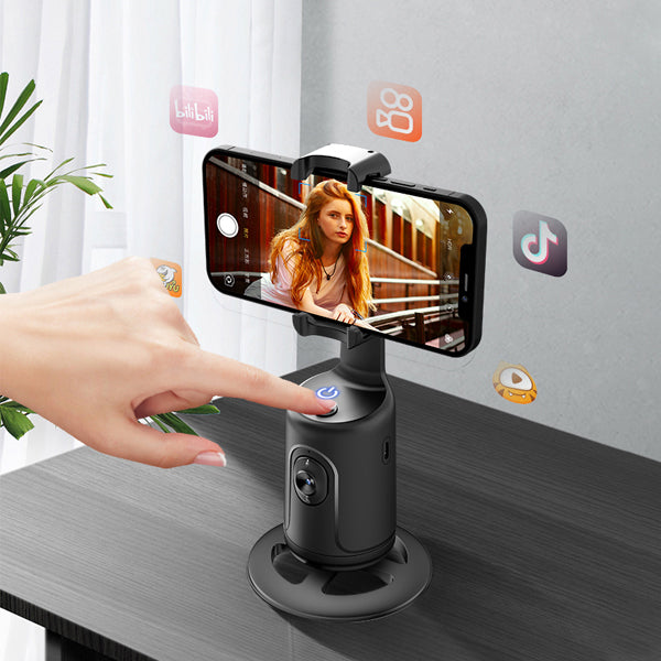 KOSCHEAL Facial Tracking Smartphone Stabilizer, 360° Rotating Selfie Stand with Intelligent Tracking and Gesture Control, No App Required