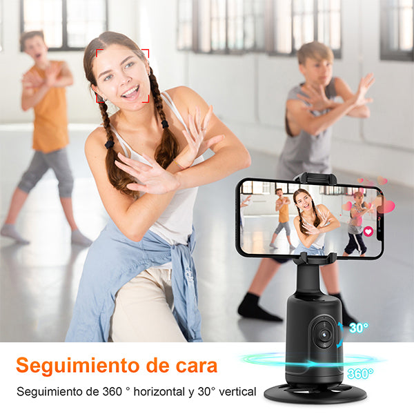 KOSCHEAL Facial Tracking Smartphone Stabilizer, 360° Rotating Selfie Stand with Intelligent Tracking and Gesture Control, No App Required