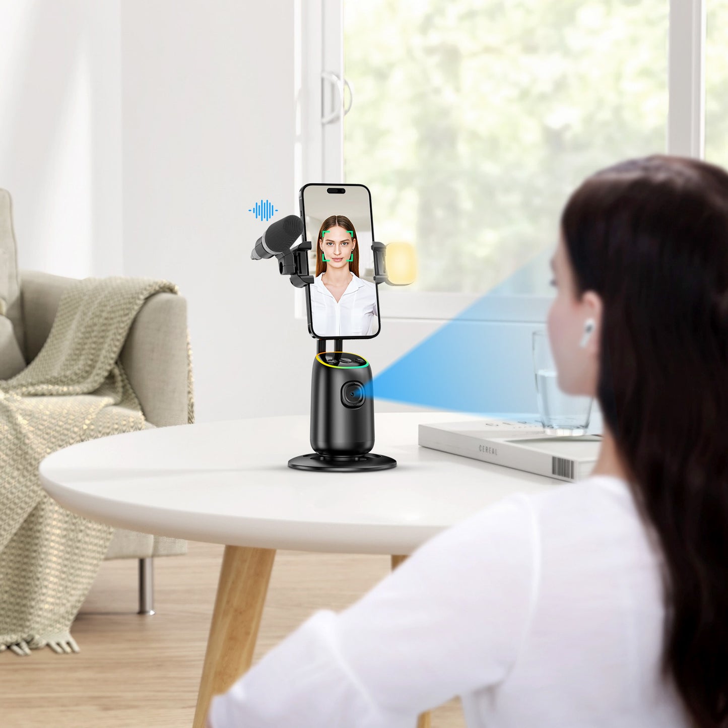 KOSCHEAL Estabilizador para Celular con Seguimiento Facial, Control de Gestos y Rotación 360° sin Necesidad de App, Ideal para Vlogging y TikTok