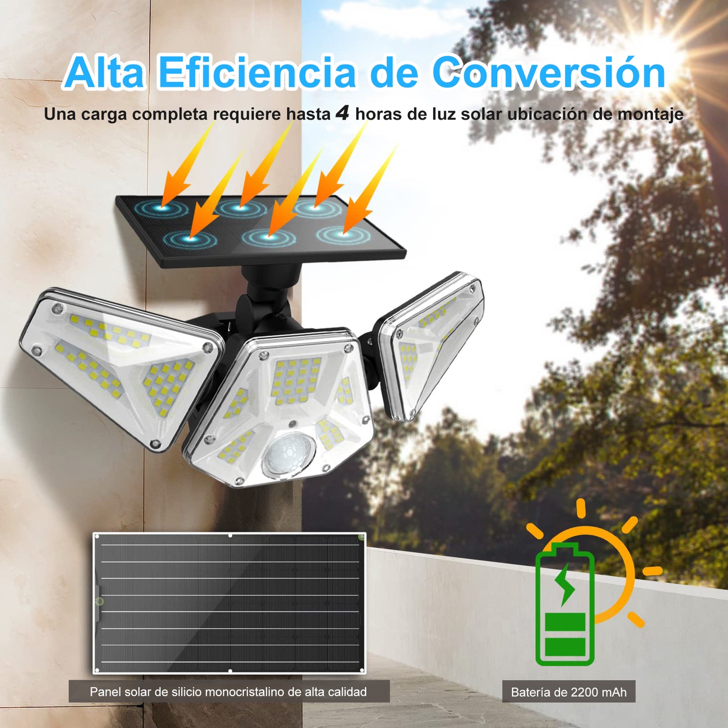KOSCHEAL Solar Light 113LED 10W – Motion Sensor, 3 Modes