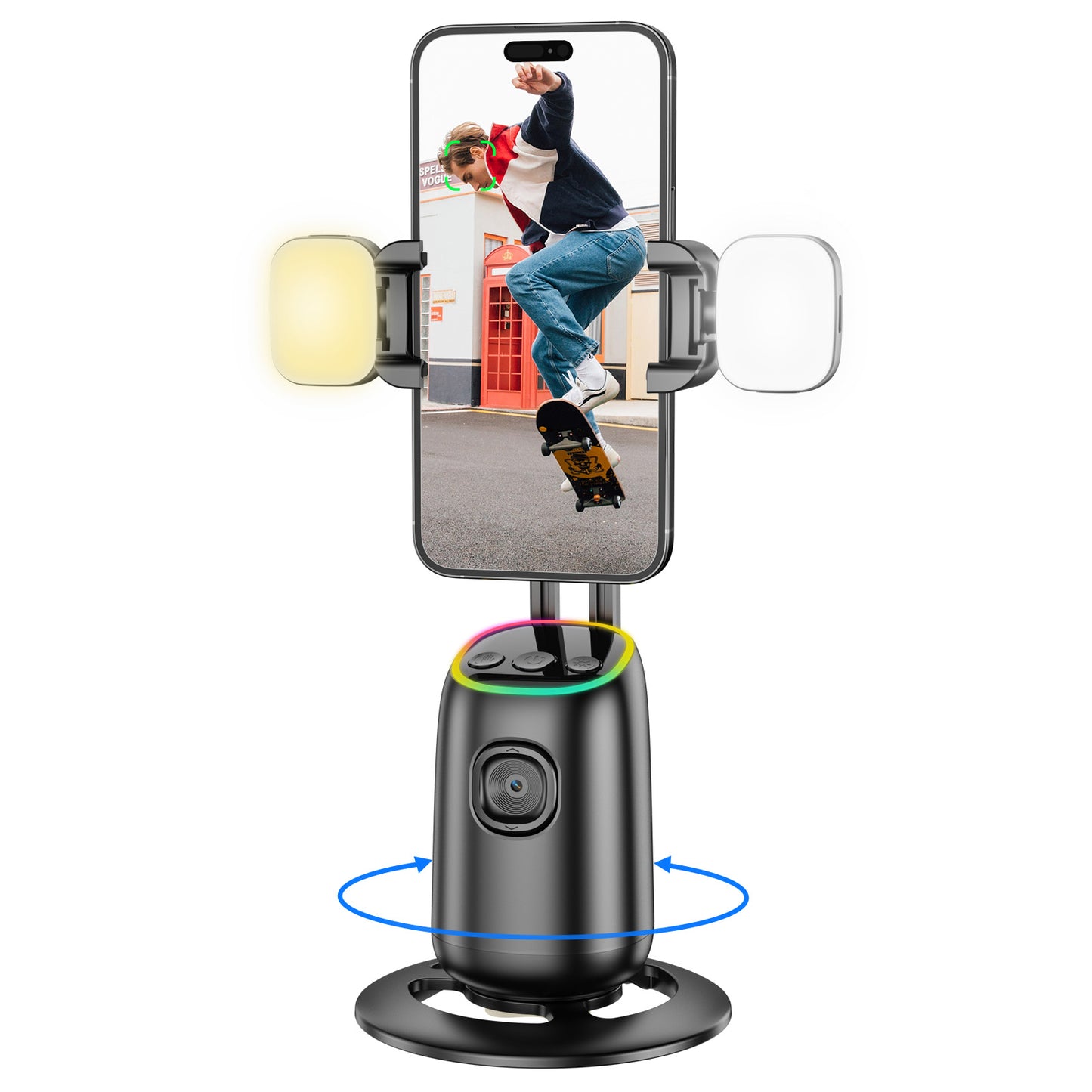 KOSCHEAL Estabilizador para Celular con Seguimiento Facial, Control de Gestos y Rotación 360° sin Necesidad de App, Ideal para Vlogging y TikTok