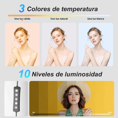 KOSCHEAL Ring Light – 37 Colors, Tripod, for Phone Selfies