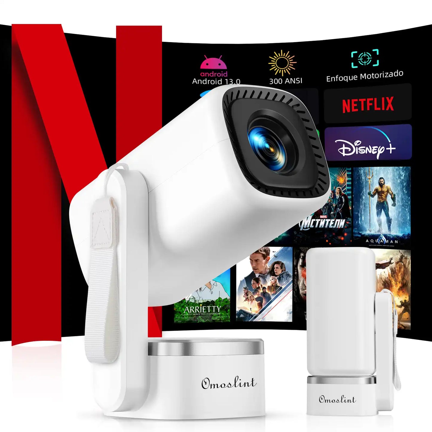 Smart Mini Projector with Auto Keystone, 300 ANSI & Integrated App