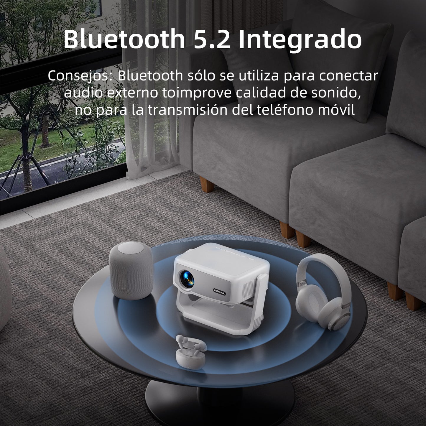 Proyector Portátil, [Electric Focus & Keystone] 2025 Mini Cañón Proyector 4K | 300 ANSI | WIFI6 | Ajuste Vertical de 90°| Ideal para Presentaciones |Cine en Casa| Estudios