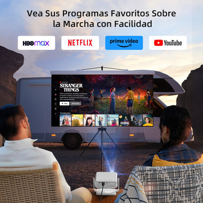 Proyector Portátil, [Electric Focus & Keystone] 2025 Mini Cañón Proyector 4K | 300 ANSI | WIFI6 | Ajuste Vertical de 90°| Ideal para Presentaciones |Cine en Casa| Estudios