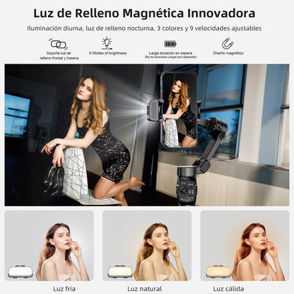 Estabilizador de cardán L9 Lite para iPhone, KOSCHEAL estabilizador de 3 ejes de celular, sistema de actualización profesional 9.0, con rueda de enfoque, grabación con seguimiento inteligente,