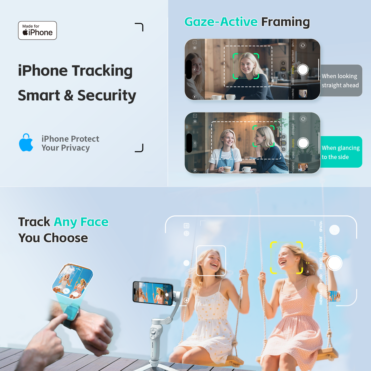 MOGO Seguimiento Facial Inteligente Gimbal Para iPhone