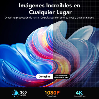 Smart Mini Projector with Auto Keystone, 300 ANSI & Integrated App