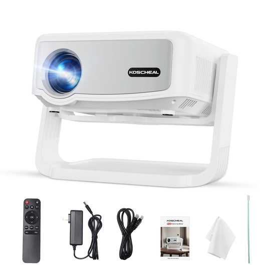 Proyector Portátil, [Electric Focus & Keystone] 2025 Mini Cañón Proyector 4K | 300 ANSI | WIFI6 | Ajuste Vertical de 90°| Ideal para Presentaciones |Cine en Casa| Estudios