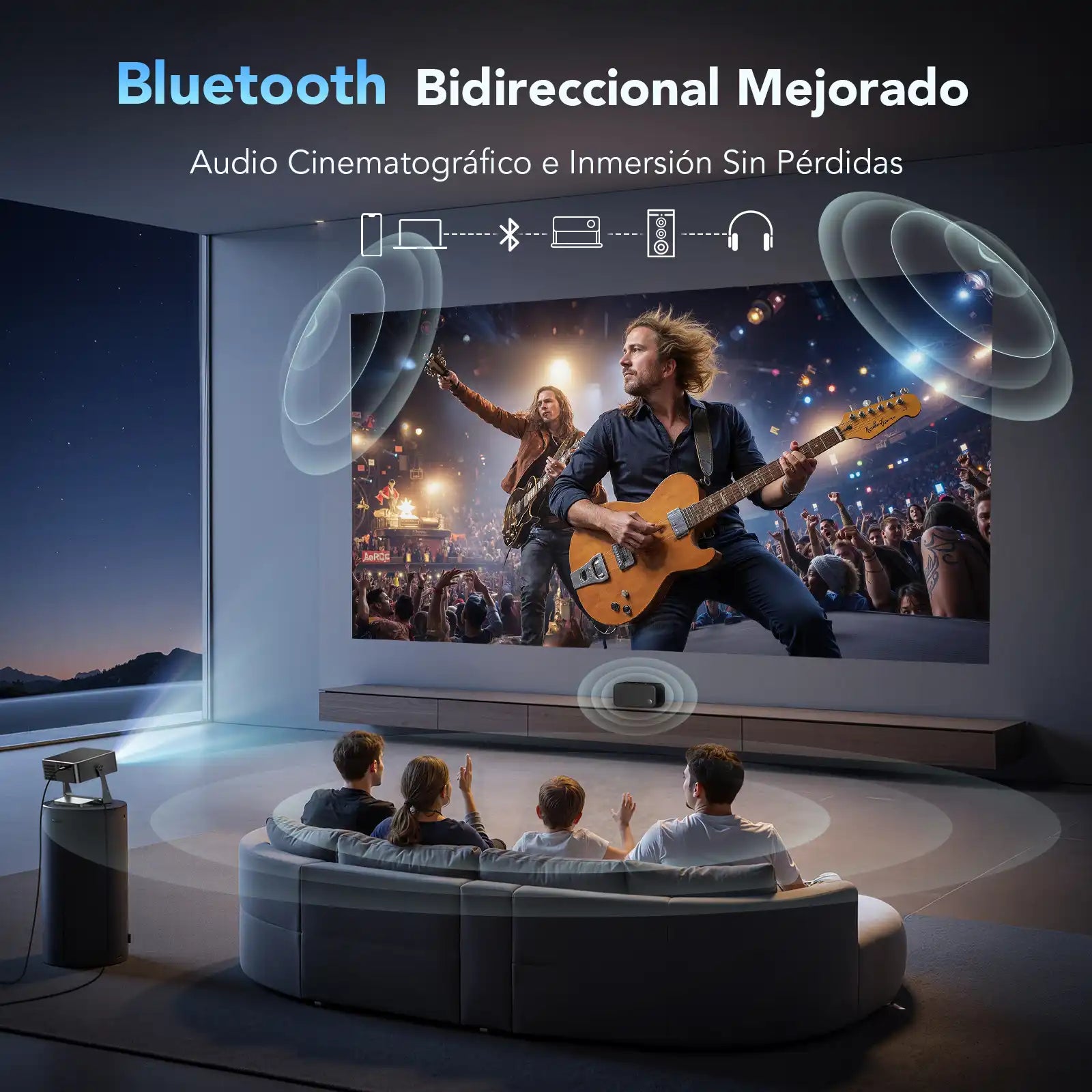 Videoprojecteur 4K 1080P 1300 ANSI - Autofocus, Android Intégré, WiFi6, Bluetooth, Dolby - 7