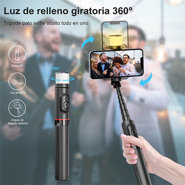 KOSCHEAL Q12 Phone Stabilizer – Fill Light, 360° Rotation