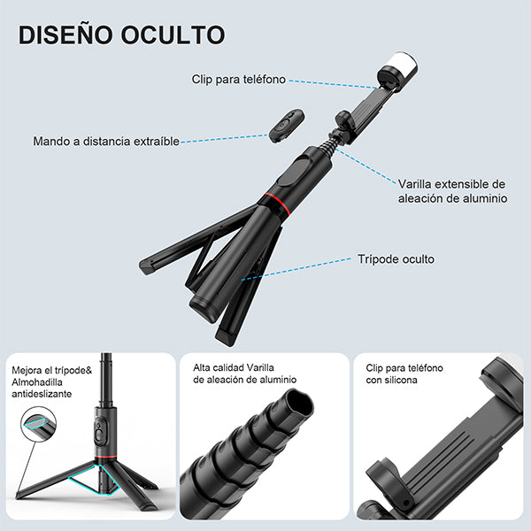 KOSCHEAL Q12 Phone Stabilizer – Fill Light, 360° Rotation
