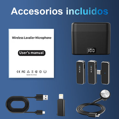 KOSCHEAL Wireless Lavalier Mic for iPhone/Android