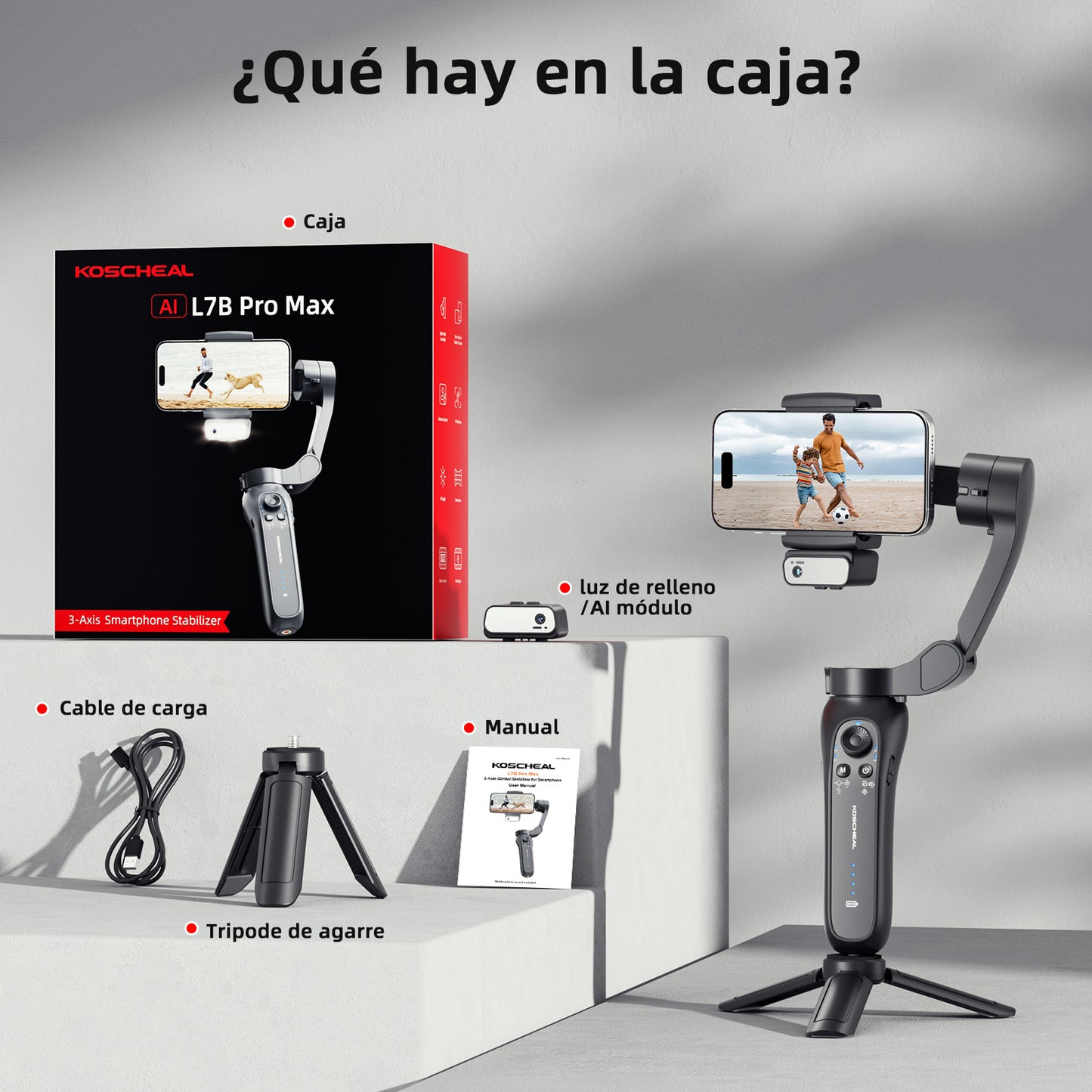 KOSCHEAL L7Bpro puls AI Estabilizador para Celular