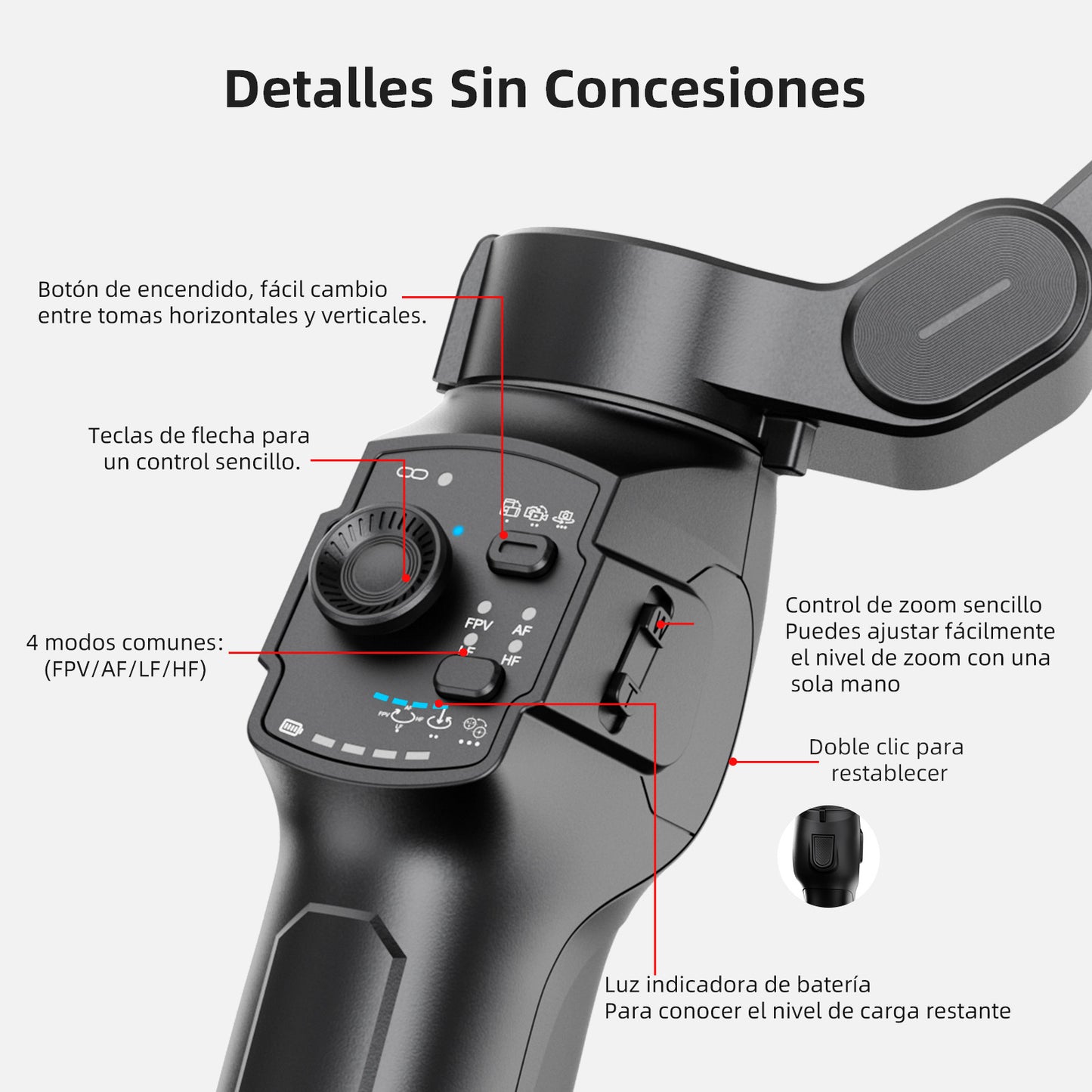 Estabilizador de cardán L9 Lite para iPhone, KOSCHEAL estabilizador de 3 ejes de celular, sistema de actualización profesional 9.0, con rueda de enfoque, grabación con seguimiento inteligente,