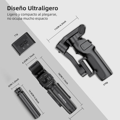 Estabilizador de cardán L9 Lite para iPhone, KOSCHEAL estabilizador de 3 ejes de celular, sistema de actualización profesional 9.0, con rueda de enfoque, grabación con seguimiento inteligente,